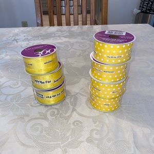 7 rolls of yellow craft ribbon NWT.